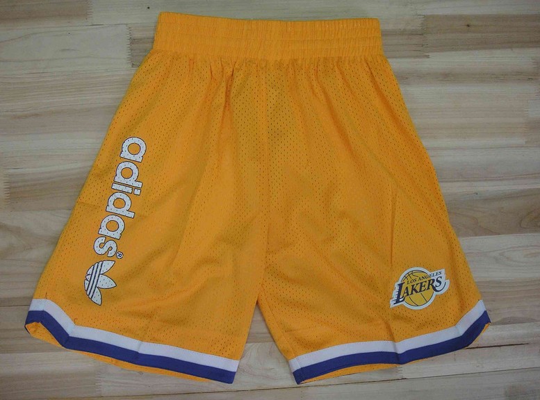  NBA Los Angeles Lakers Swingman Throwback Yellow Short